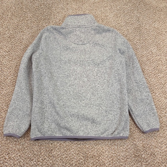 L.L. Bean Womens Size PS Sweater Fleece Pullover Snap Mockneck Heather Gray - Picture 2 of 6
